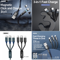 Phone Cable 3 in 1 Fast Charging Data Cable Type-C Micro- USB Lightning