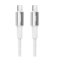 Phone Cable Remax Fonsu Series 30W Aluminum Alloy Braided Fast Charging Type-C to Type-C  RC-C100 White 