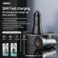 Universal Car Charger REMAX QC+PD 36W Dual Port Fast Charging Iphone Samsung