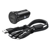 Phone Charger REMAX Vanguard Series 2.4A Car Charger + 3-in-1 Charging Cable