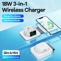 Wireless Charger Remax Multi Function Uswon 18W 3-in-1 Folding Magnetic Charger