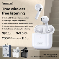 Wireless Bluetooth Earbuds REMAX TWS-10 Lightweight Auto Connect Free Listen White 