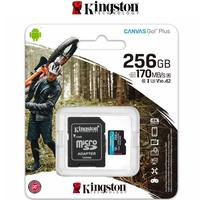 Micro SD Card Kingston Canvas Go Plus 256GB SDXC Mobile Phone 4K Action Camera U3 A2 170MB/S