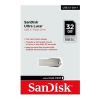 SanDisk USB 3.1 32GB Flash Drive Ultra Luxe Memory Stick Pen PC Mac SDCZ74-032G 150Mb/s