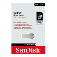 SanDisk USB 3.1 128GB Flash Drive Ultra Luxe Memory Stick Pen PC Mac SDCZ74-128G 150Mb/s