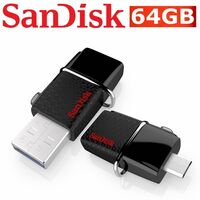 SanDisk OTG USB Drive Ultra 64GB Dual Flash Drive Memory Stick PC Tablet Mobile Android