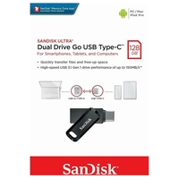 Type-C USB Drive SanDisk Ultra 128GB Dual Type-C GO USB Flash Drive Memory Stick PC MAC 150MB/s