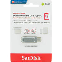 SanDisk USB Ultra Luxe 512GB Dual Drive Type-C Flash Drive Memory Stick 150MB/s SDDDC4-512G