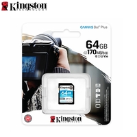 Kingston SD Card 64GB Canvas Go! Plus SD Memory Card for DSLRs Cameras 4K Video