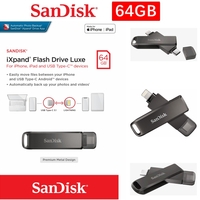 SanDisk USB 64GB iXpand Flash Drive Luxe Lightning & USB Type-C for iPhone iPad SDIX70N-064G