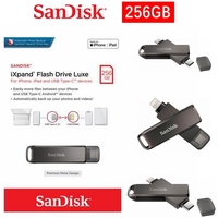 USB SanDisk 256GB iXpand Flash Drive Luxe Lightning & USB Type-C for iPhone iPad