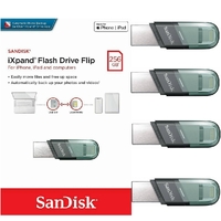 SanDisk iXpand Flash Drive Flip USB 3.1 Lightning USB 32GB 64GB 128GB 256GB For iPhone, iPad and computers