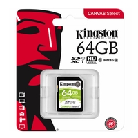 Kingston Canvas Select 64GB SD Card Class 10 SDXC UHS-I Camera HD Video Memory Card 80MB/s