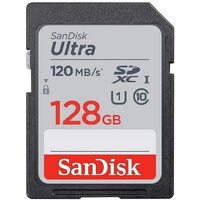 SD Card SanDisk 128GB Ultra SDHC UHS-I Memory Card 120MB/s C10U1 Full HD SDSDUN4-128G-GN6IN