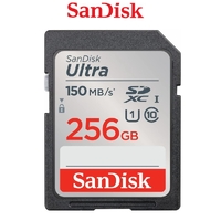 SD Card SanDisk 256GB Ultra SDXC UHS-I Memory Card 150MB/s C10 U1 SDSDUNC-256G
