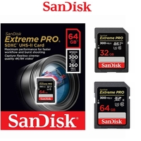 SanDisk SD Card Extreme Pro SDHC SDXC UHS-II Memory Card DSLR 4K Video 300MB/s SDSDXDK