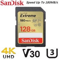 Sandisk Extreme SD Card 128GB Memory Card DSLR 4K UHD Video Camera SDSDXVA-128G