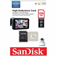 SanDisk 256GB High Endurance Micro SD Card SDXC UHS-I Dash Camera Surveillance Body Cam TF Memory Card