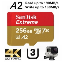 SanDisk Extreme Micro SD 256GB Memory Card Dash Action Cam 190Mb/s SDSQXAV-256G