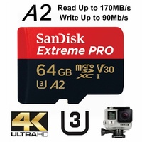 SanDisk Extreme Pro 64GB Micro SD Card SDXC UHS-I Action Camera GoPro Memory Card 4K U3 SDSQXCY-064G