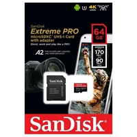 SanDisk Extreme Pro 64GB Micro SD Card SDXC UHS-I Action Camera GoPro Memory Card 4K U3 SDSQXCY-064G