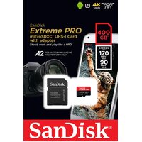 SanDisk Extreme Pro 400GB Micro SD Card SDXC UHS-I Action Camera GoPro Memory Card 4K U3 170Mb/s