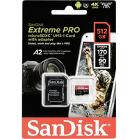 SanDisk Extreme Pro 512GB Micro SD Card SDXC UHS-I Action Camera GoPro Memory Card 4K U3 170Mb/s SDSQXCZ-512G